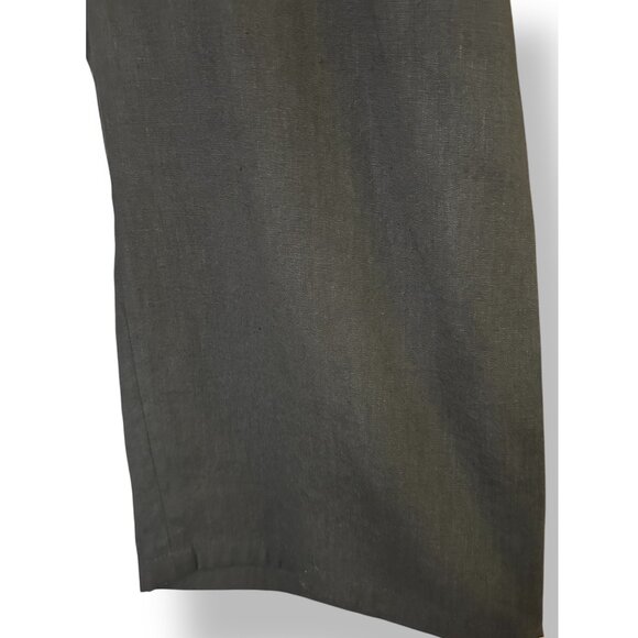 Akris Punto Black Linen Blend Crop Wide Leg Pants - Picture 6 of 8